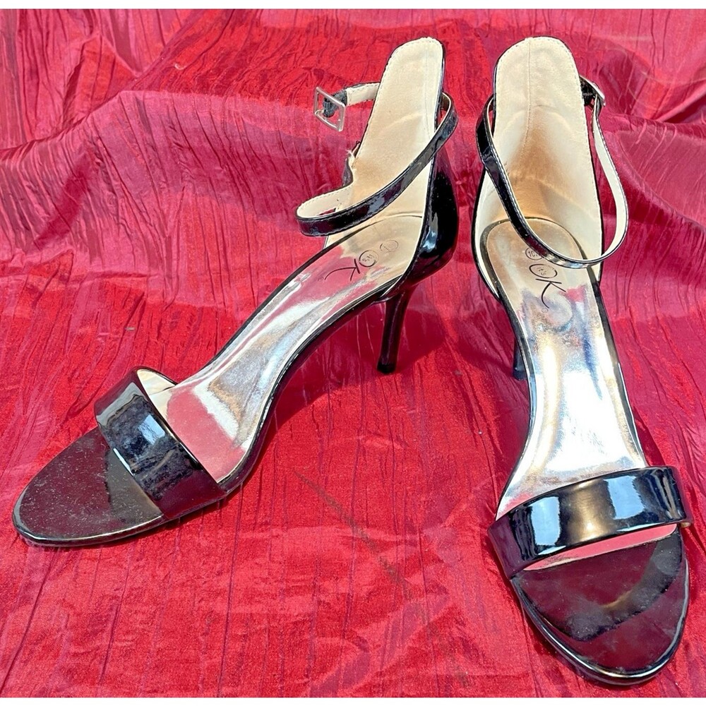 It's OK "Chrystal" Black Fahx Patent Leather Stiletto Heel Pumps #154221 sz 10M
